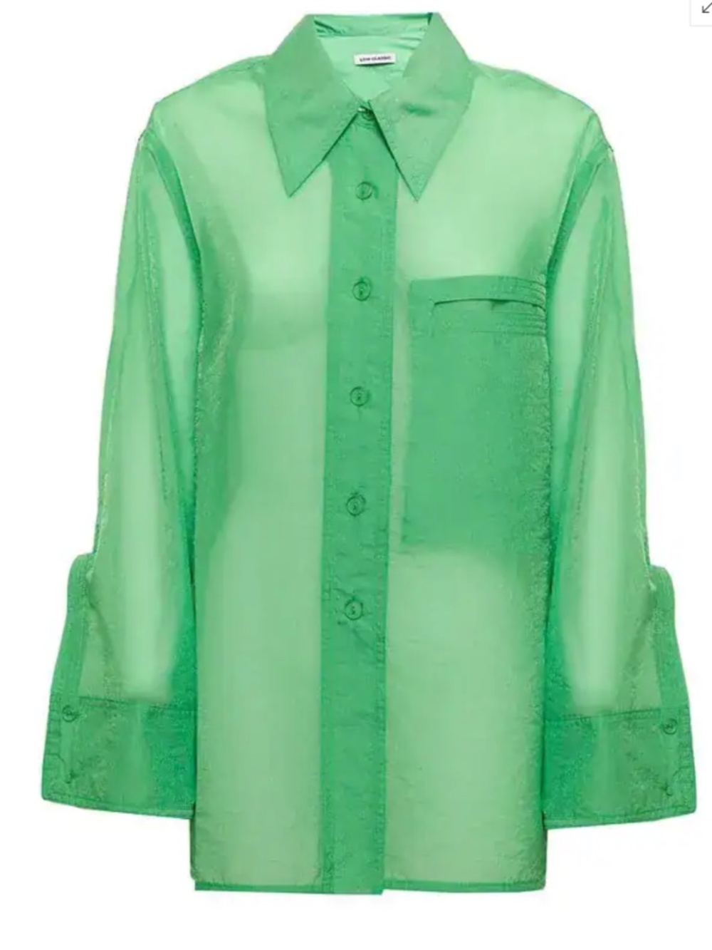 Low Classic Semi Sheer Green Top - Size Small